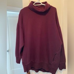 Maroon Oversized Aerie Pullover Sweater